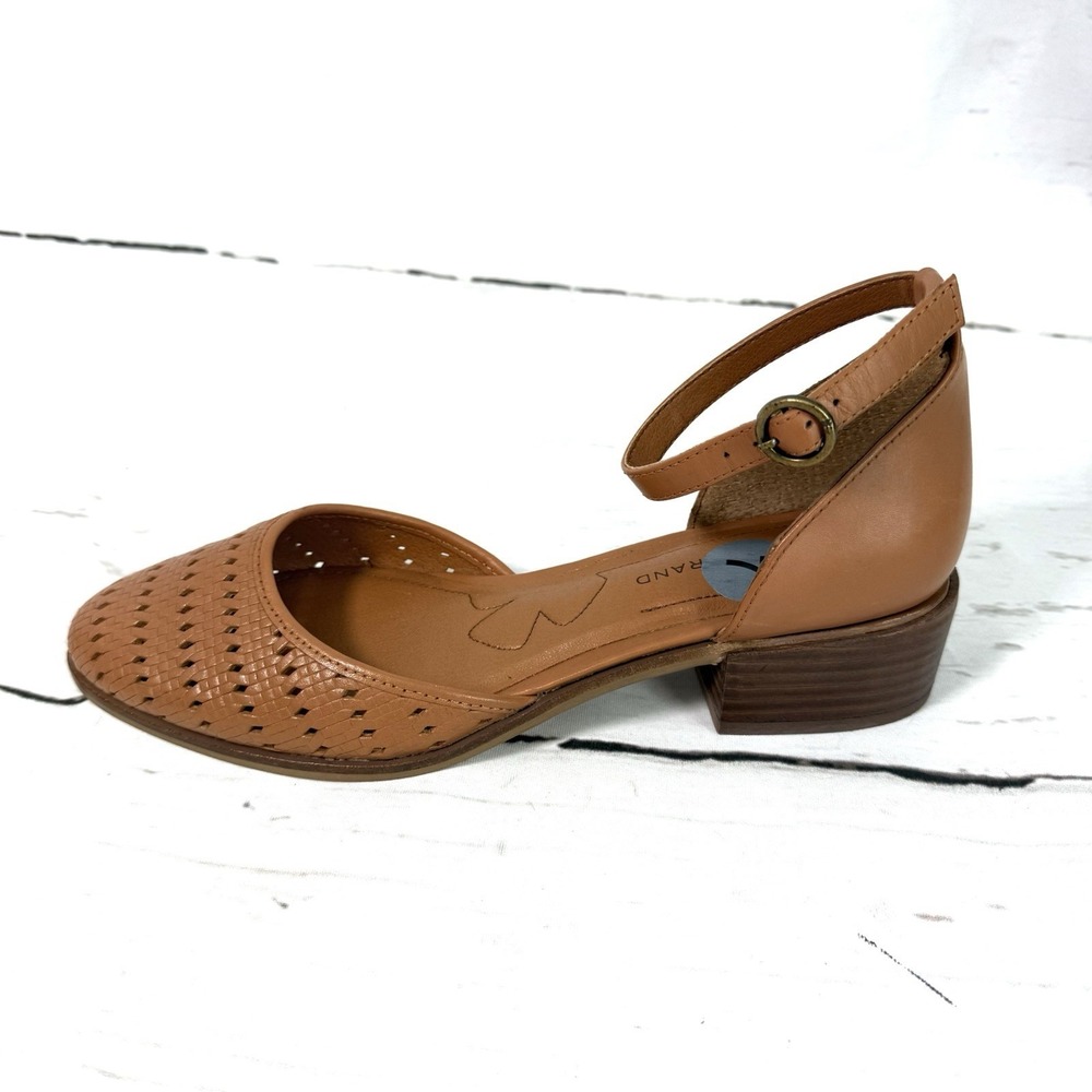 Lucky Brand Shoes Women's 7M‎ Brown Maliya Sandals Block Heel Woven Ankle Strap